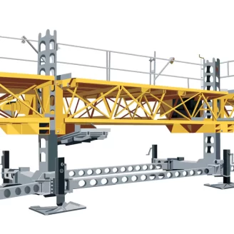 A large scaffolding system manufactured by Bennu Parts & Service